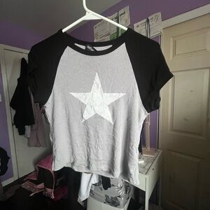 Delia's Black and Gray Star Tee